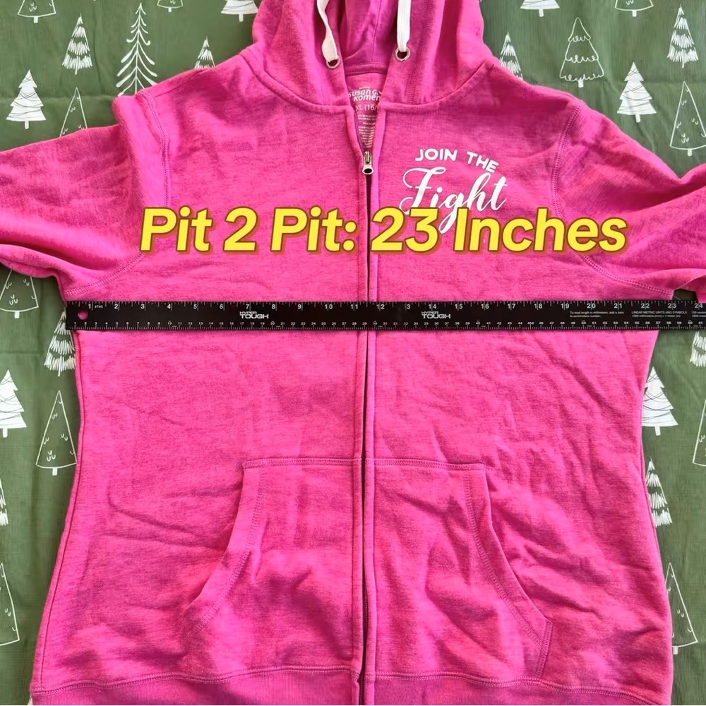 NWT Susan G Komen XL Women's Pink Full Zip Hoodie "JOIN THE Fight" Breast Cancer - Picture 9 of 11